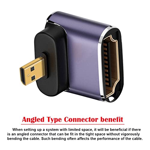 Adaptador Convertidor Micro HDMI 2.1 Ángulo 90 Grados miniatura 5