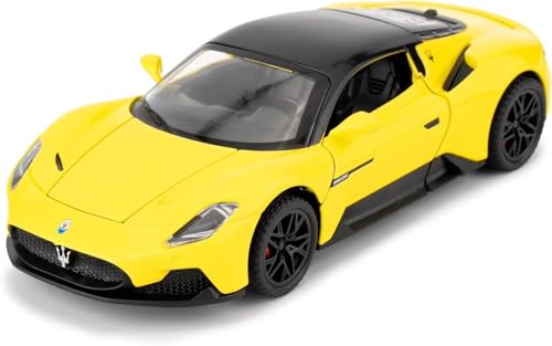Image of 1:32 Maserati MC20 Alloy Model Car with Pull Back Function Light & Sound Diecast Toy for Kids Collectible Toy Vehicle for Car Enthusiasts Boys and Girls (Yellow)