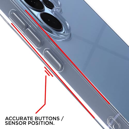 Image of Amazon Basics Back Cover for Samsung Galaxy S26 Ultra 5G PC + TPU Clear Transparent Raised Edges Shockproof Protective Phone Bumper Case (Transparent)