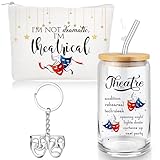 Sieral Theatre Gifts for Women Broadway Music Lover Gifts Wine Tumbler Musical Zipper Pouch Piano Keychain for Student Drama Lover Queen Teacher Actress