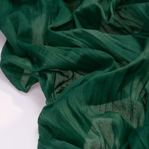 Image of Socomi 6pcs Emerald Green Cheesecloth Table Runner Easter Spring Boho Rustic Gauze 120 inch 10FT Cheese Cloth Runner for Wedding Party Baby Shower Birthday Home Decor Holiday Decorations