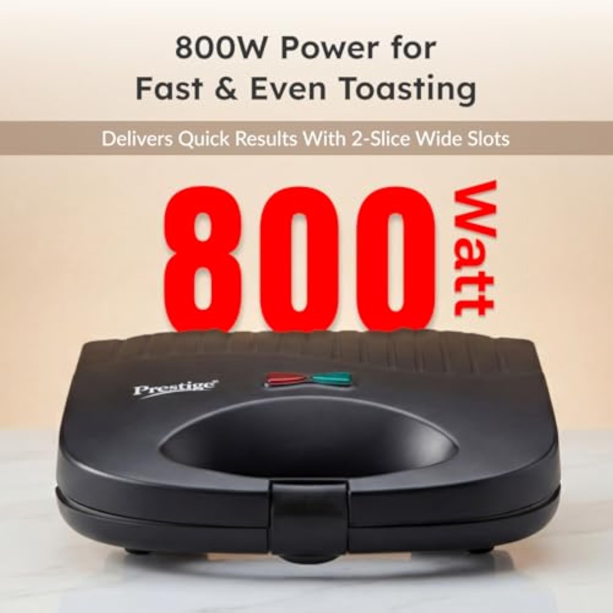 Non-stick Sandwich Toaster with Fixed Grill Plate, Black