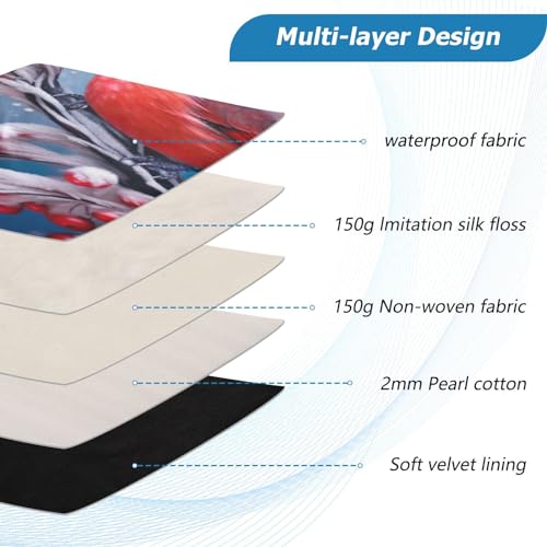 Funda para portátil Roja Winter Bird de 13-14 pulgadas miniatura 4