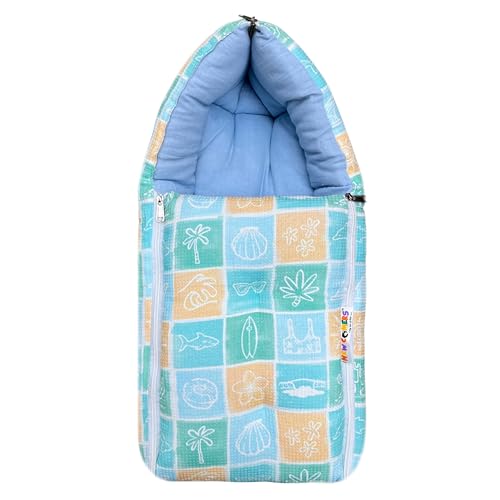 Image of NEW COMERS 3 in 1 Carry Nest Portable Cushion Bed with Waffle Texture Soft 100% Pure Muslin Padding Lightweight Travel Friendly Multi-Use Carry Wrap with Secure Support Design | Unisex Carry Bag Nest