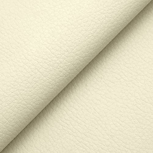 DESHOME Chiara – Tela por metros de polipiel impermeable | Imitación cuero resistente para tapizar sillas, sofás, cojines y proyectos de decoración – Ancho 140 cm Blanco papiro 1 metro