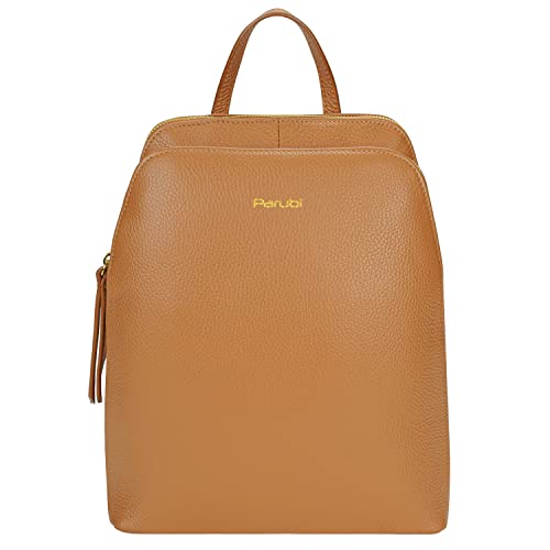 Parubi, Sac à Dos Femme, En Cuir Véritable, Fabriqué En Italie, Modèle Olivia, Sac a Dos a Main et Porté Épaule Petit Sac à Dos Léger Pour Femmes jeune Fille Élégante, Cuir Cover