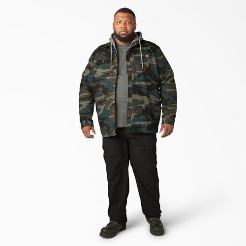 Image of Dickies Men's Fleece Hooded Duck Shirt Jacket With Hydroshield