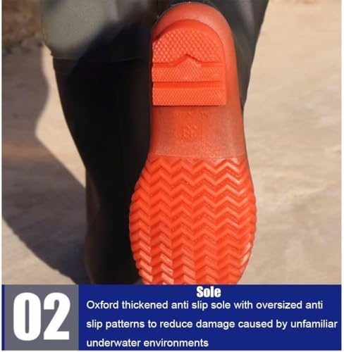 Botas de Pesca con Botas negras para actividades de vadeo en ríos y lagos 4