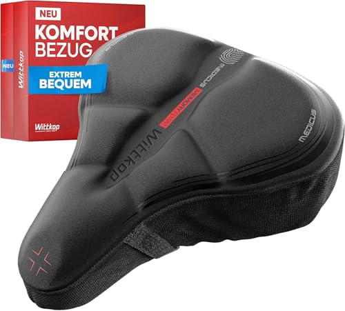 WITTKOP Coussin de Selle de vélo en Mousse à mémoire de Forme Confortable I Housse de Selle de vélo pour Hommes et Femmes avec Concept Ergonomique à 3...