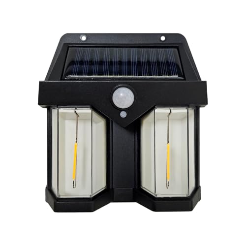 Portal AE Solar Powered Motion Sensor Outdoor Sconce Light Dual Lightbulbs Waterproof Wall Light for Home Front Door Patio Garage Yard Fence Walkway Assorted Color