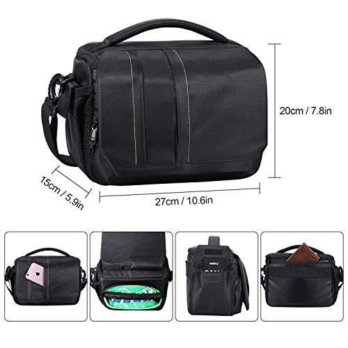 Estarer Camera Shoulder Bag Case, DSLR Camera Bag Water-Resistant for Nikon, Canon, Sony, Fuji Instax, Mirrorless Cameras and Lenses