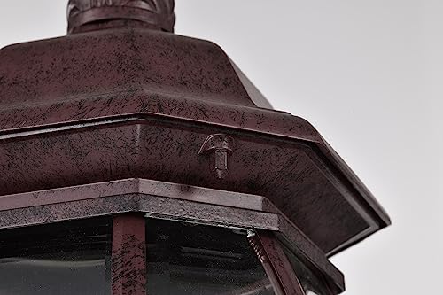 Image of Nuvo 60 /898, 3-Light Outdoor Post Lantern, Bronze, Beveled Glass