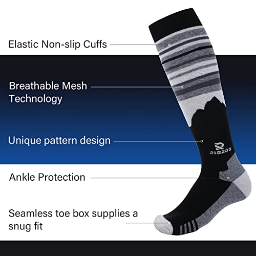 Rioroo Ski Socks Merino Wool,2/3 Pairs Pack Skiing And Snowboarding Socks For Men Women Youth,Winter Knee High Thermal Socks #TOP1