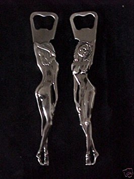 3D Nude Girl Bottle Opener Solid Steel Double Sided Brush Finish Beer Bar Brewania