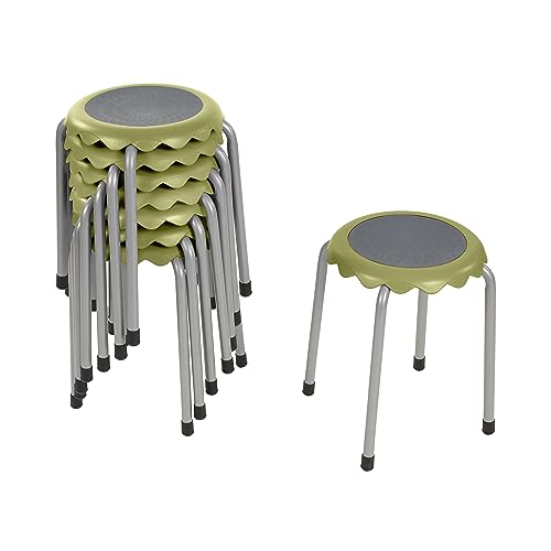 Daisy Stackable Stool Set, Fern Green (8-Piece)