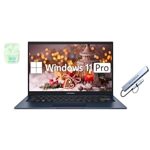 ASUS 14″ FHD Vivobook Laptop Computer, 40GB RAM 1.5TB Storage (1TB SSD+512GB Docking Station Set), 6-Core Intel Core i3, Windows 11 Pro with Microsoft Office Home & Business, PLUSERA Earphones