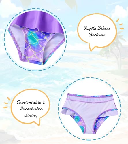 RAISEVERN Little Girls Two Piece Rash Guard Swimsuit Set Bathing Suit UPF Sun Protection 1-5 Years4