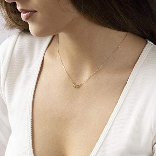 MEVECCO Gold Angel Wings Pendant Necklace, 18K Gold Filled, Dainty Minimalist for Women4