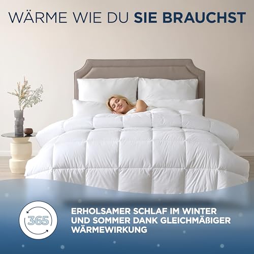 Samthus Feder- und Daunendecke 155x220cm | himmlisch weiche Ganzjahresdecke – Ansicht 5