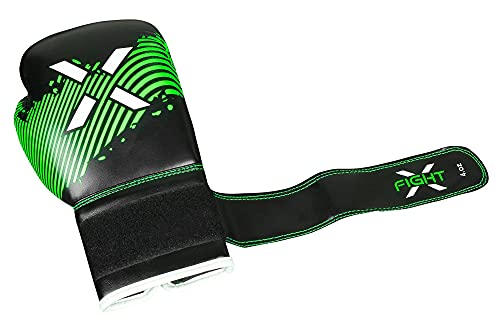 Fightx Kids Boxing Gloves For 3-8 Years 4 6 Oz Training Mma Boys Girls Kickboxing Punching Gloves For Training, Punching Bag, Muay Thai, Mma (Black/Green Fluorescent, 4Oz) #TOP3