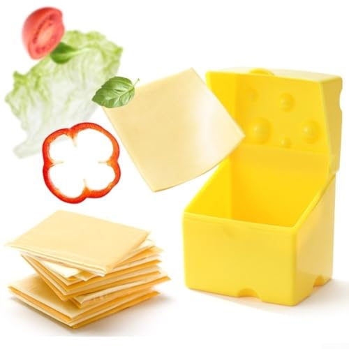 Contenedor de almacenamiento de queso y mantequilla con tapa de concha de ABS, caja organizadora de cocina segura para nevera, resistente a bajas temperaturas para uso doméstico (amarillo)