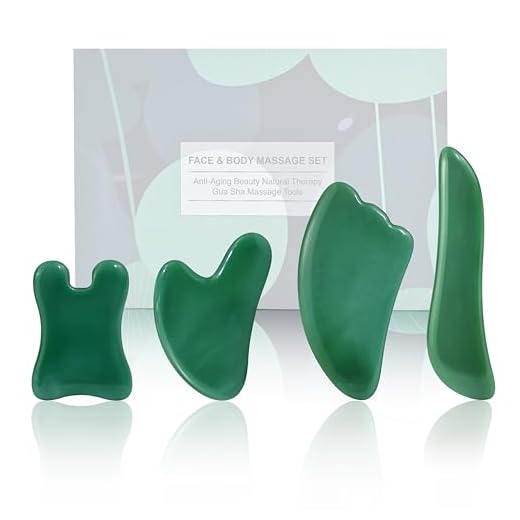 Rena Chris Guasha Massage Tool, 4 Pcs Gua Sha Facial Tool, Guasha Board for SPA Acupuncture Therapy Trigger Point Treatment, Gua Sha Scraping Massage Tool