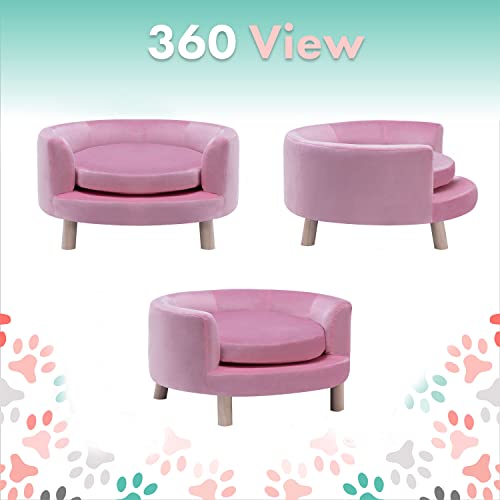 Critter Sitters 28-In. Elegant Pink Faux-Velvet Circular Pet Bed For Small To Medium-Sized Dogs And Cats #TOP5