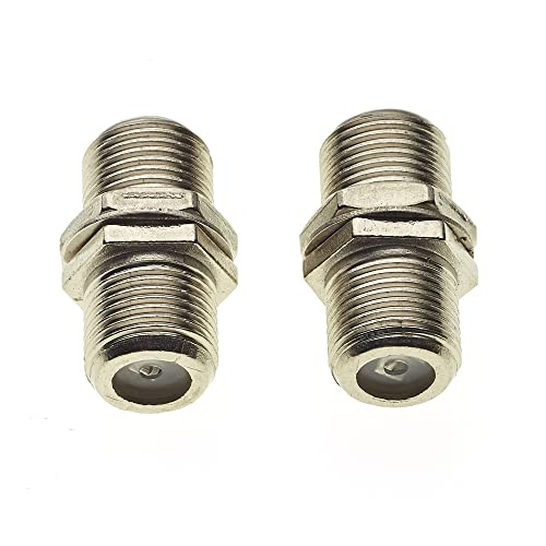 Keple RF Coaxial Cable Coupler, Pack of 2, F Type Socket To F Type Socket Adapter, Female Barrel Zinc Body Connectors - Image 2