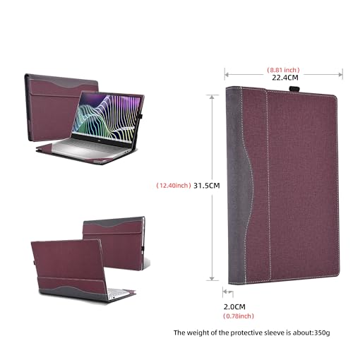 Funda para Laptop DELL Latitude 7440 14" PU Cuero Rojo Vino miniatura 3