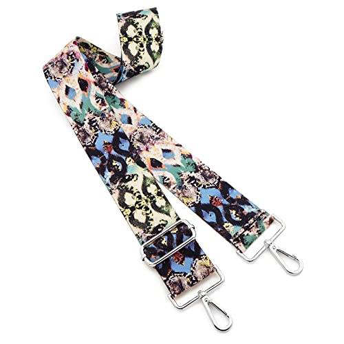 Image of Silvery Buckles Wide Shoulder Strap Adjustable Replacement Belt Crossbody Canvas Bag Handbag