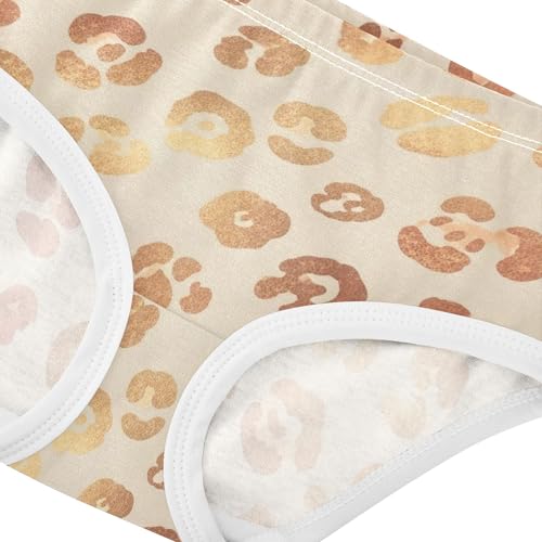 Cotton Girls Underwear Toddler Abstract Golden Leopard Spots Little Girl Panties Pattern Underpants Briefs 2t4