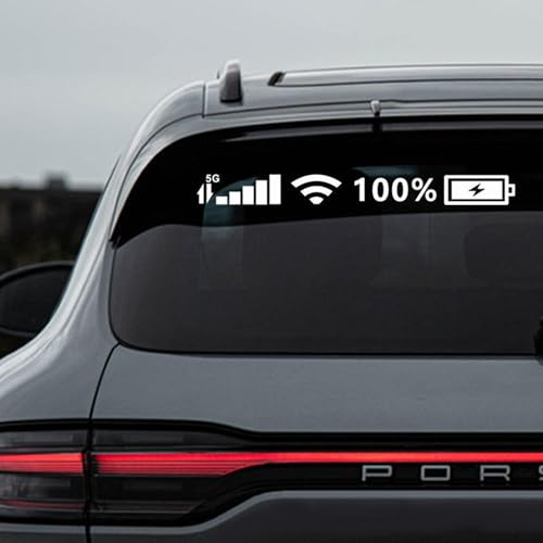 Image of YOURKARTS.COM Car Decorative Stickers - Waterproof & Fade-Proof Sporty Stripe Design for Bonnet, Roof, Doors, and Sides | Easy to Apply Vinyl Wrap (Battery Sticker1)