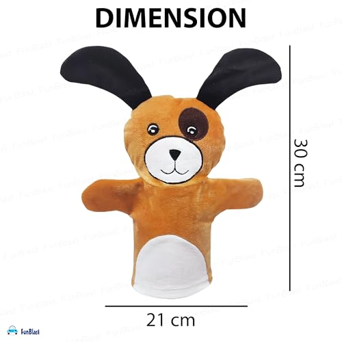 FunBlast Hand Puppets for Kids - Soft Hand Puppets for Kids, Story Telling Puppet for Kid, Plush Animals Hand Puppet Toys, Fun Play Learning Toys - Multicolor (Dog)
