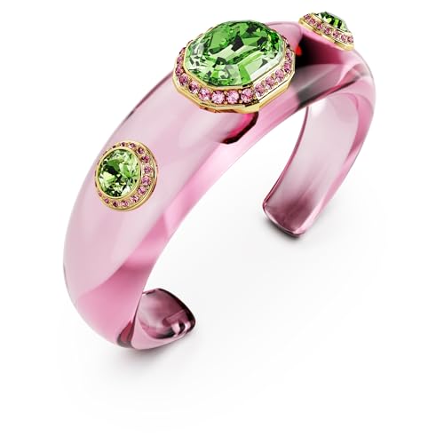 Swarovski Dulcis cuff, Mixed cuts, Multicolored, Gold-tone finish3