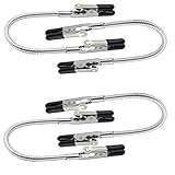 4PACK Soldering Helping Hands with Dual Clips – Adjustable Soldering Holders, Flexible Wire Clamps for PCB...