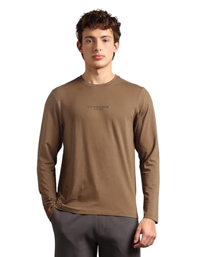 Image of U.S. Polo ASSN. Mens PE006 Supima Cotton Brethable Full Sleeve Lounge T-Shirt