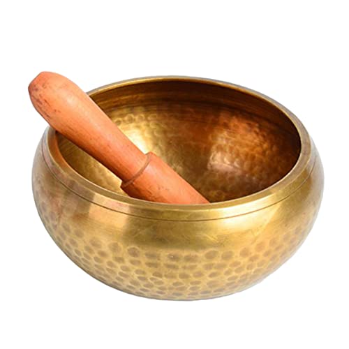 Garneck Meditation Singing Bowl Large Metal Craft from Nepal Buddha Sound Bowl for Relaxation and Spiritual Practice