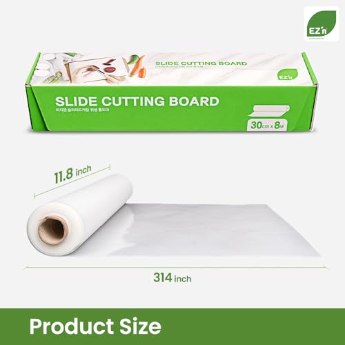 Tabla de Cortar Desechable de Plástico EZ'n - 30 cm x 666,75 cm, con Deslizador para Corte Fácil, Libre de BPA, Antideslizante y Apta para Lavavajillas - Ideal para Cocina, Acampada y Pesca miniatura 2