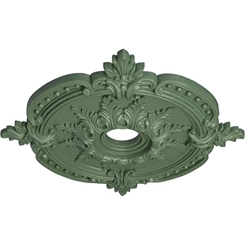 Image of Ekena Millwork CM28BEAGF 28 3 /8 inch OD x 3 3 /4 inch ID x 1 5 /8 inch P Benson Classic (Fits Canopies up to 6 1 /2 inch) Ceiling Medallion, Athenian Green