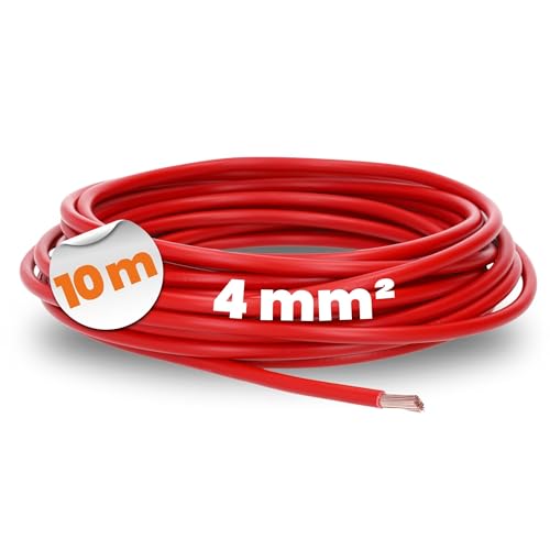 10 Meter Lapp 4520043 H07V-K 4 mm rot I Verdrahtungsleitung I Aderleitung flexibel I PVC-Einzelader I Litze 4mm2 I Verdrahtung