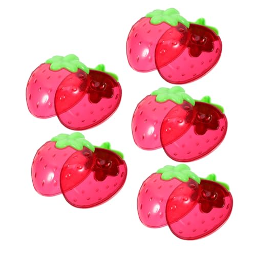 CAXUSD 5 Cajas Caja de dulces de fresa pequeño plato de dulces favores de fiesta de fresa caja para joyas caja transparente decoraciones para fiestas temáticas de fresas cajas de fiesta