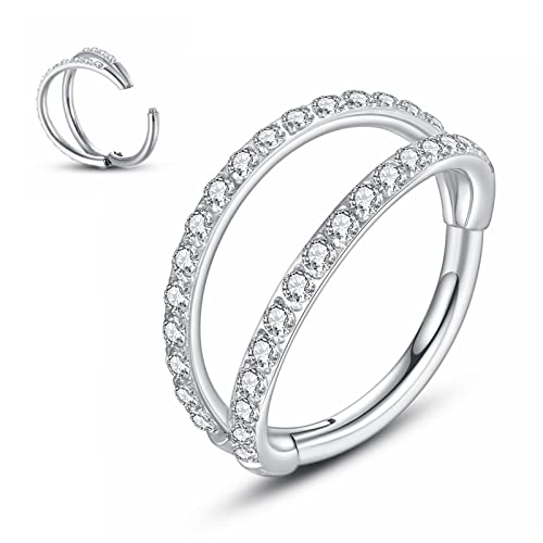 Piercing double hoop anneau clicker pour nez oreille 20G 18G 16G