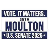 Seth Moulton for Senate 2026 Sticker Car Bumper Election Matters Vote Race November