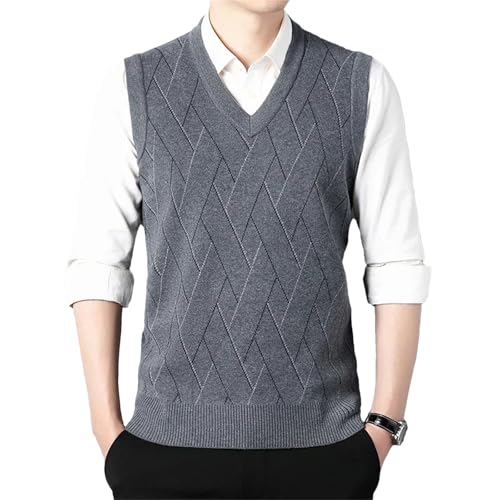 Men's Thickened Casual Sweater Tank Top Winter V-Neck Tank Top