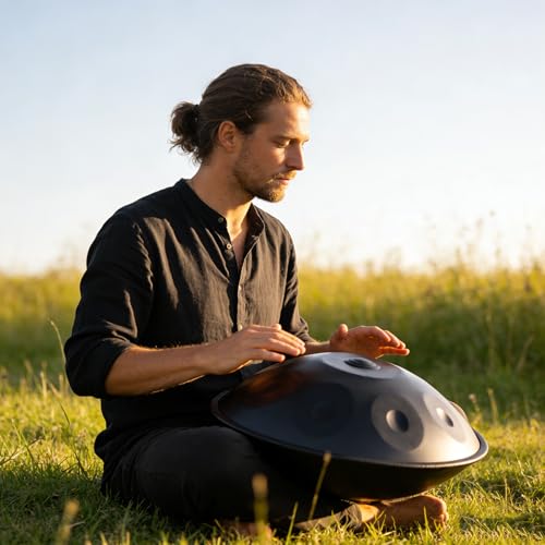Handpan Negro de 9 Notas Acero Inoxidable Profesional miniatura 5