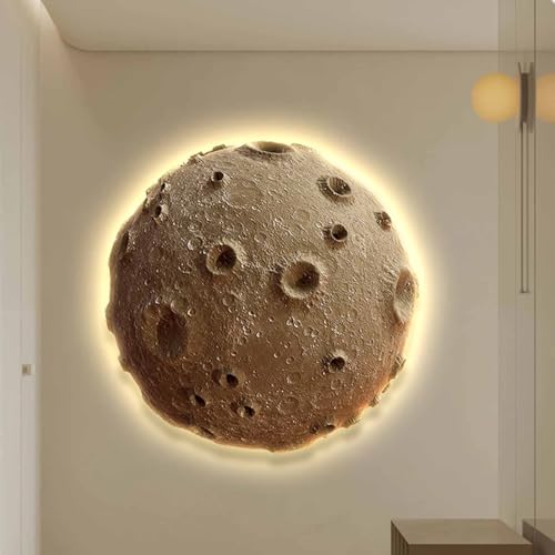 Applique murale 3D lune grand format 90cm luminaire LED télécommandé
