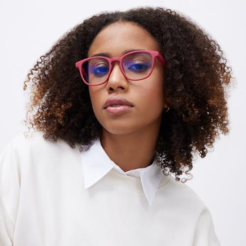 Image of HUSTLR Lenskart | Zero Power Bluecut & Antiglare Computer Eyeglasses | Full Rim Square Shape | As Seen On Shark Tank | For Men & Women | Medium | LB E14058-W