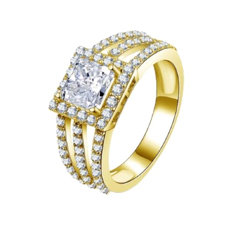 Bague femme Gowe Alliances or jaune massif 10K fiançailles mariage luxe