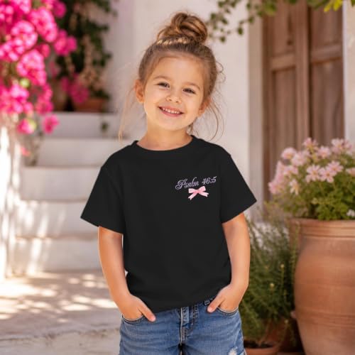 Image of Girls Christian Tees God is Within Her Jesus Shirt for Kids Faith Cute Graphic Bow Tshirt Inspirational Religious Top