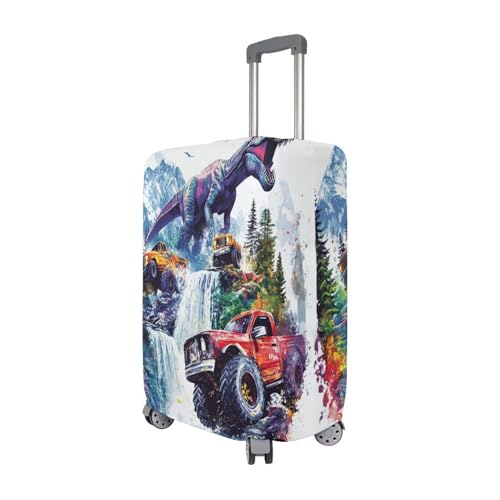 Monster Dinosaur Truck Carry on Luggage Cover Protector Fit 18-32 Inch Suitcase Covers for Luggage Tsa Approved Anti-scratch Airplane Travel Essentials3
